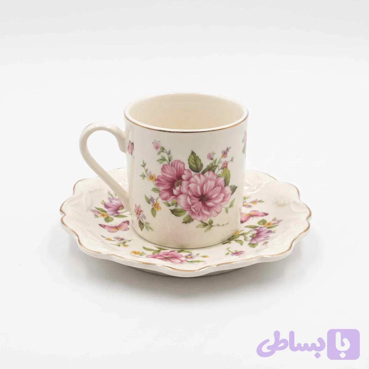 چای‌خوری ۱۲ پارچه سرامیکی طرح گل بهاری — تصویر 1