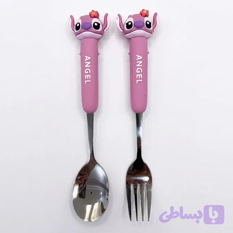 قاشق و چنگال کودک مدل stitch — تصویر 1