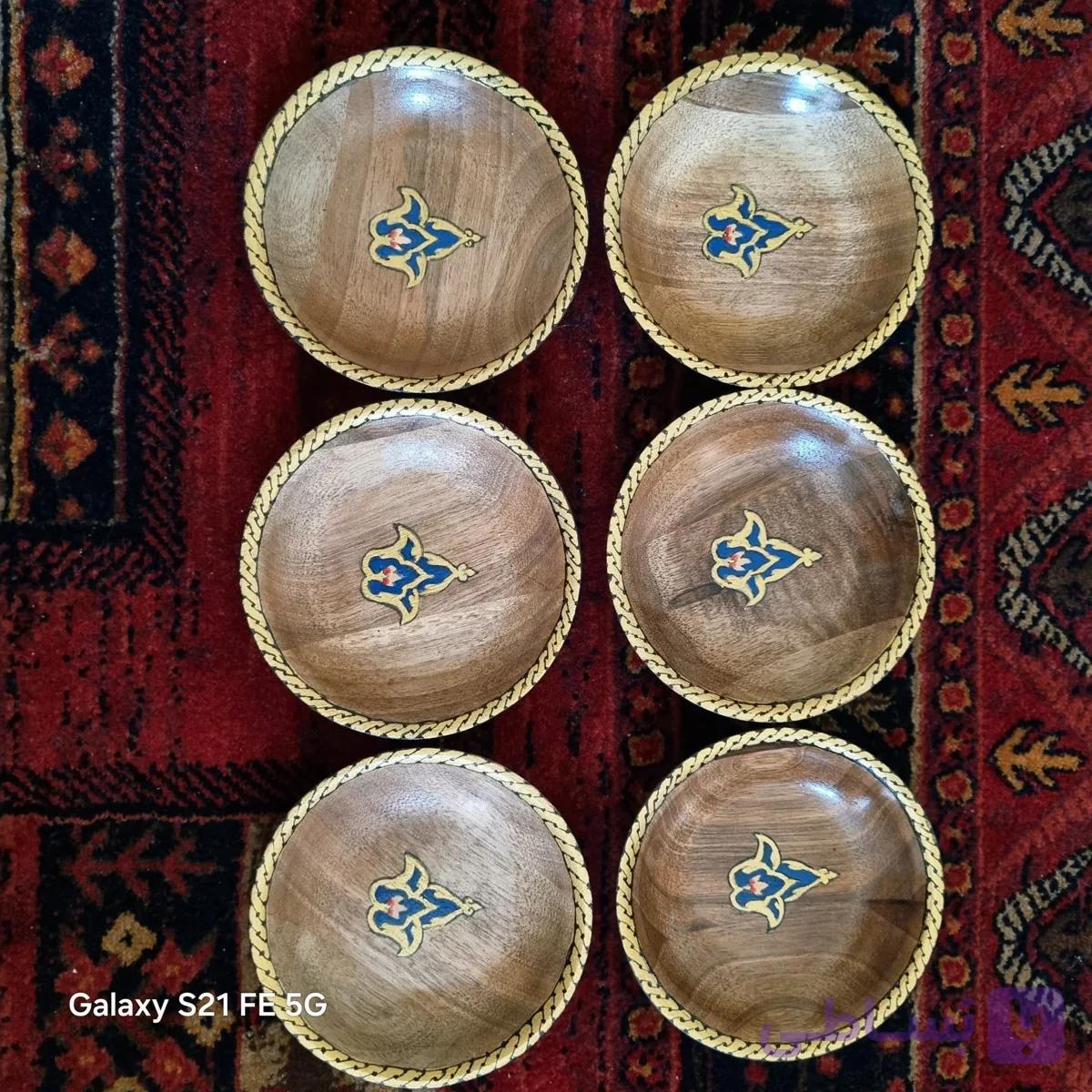 ست ظروف چوبی  تذهیب شده