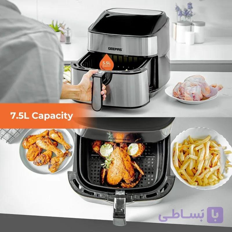 سرخ کن بدون روغن جیپاس مدل GAF-37530 ظرفیت 7.5 لیتری — تصویر 1