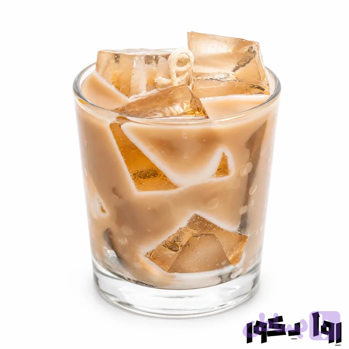 شمع ژله‌ ای آیس کافی مدل یخ کریستالی؛ اکسسوری دکوری دست‌ ساز — تصویر 1