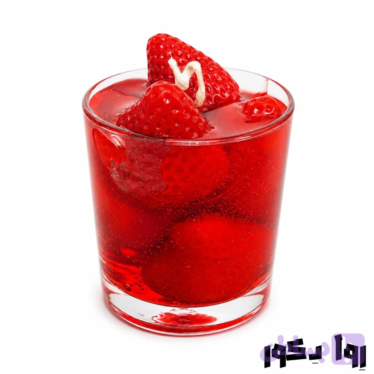 شمع ژله‌ ای توت فرنگی مدل روبی؛ اکسسوری دکوری دست‌ ساز — تصویر 1