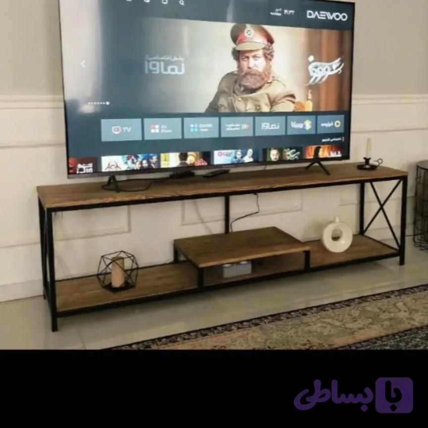 میز تلویزیون مدرن راسا | تلفیق چوب و فلز