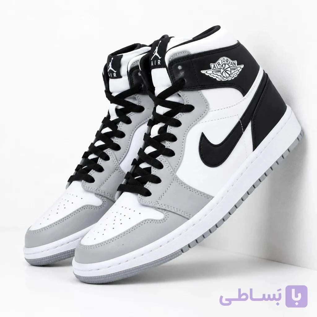 کفش بسکتبال نایک مدل JORDAN 1 ساقدارمردانه طوسی مشکی