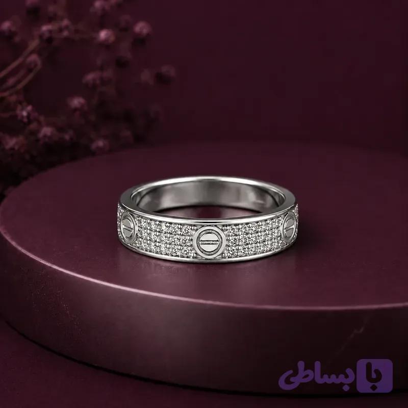 انگشتر نقره زنانه طرح کارتیر کالکشن love — تصویر 1
