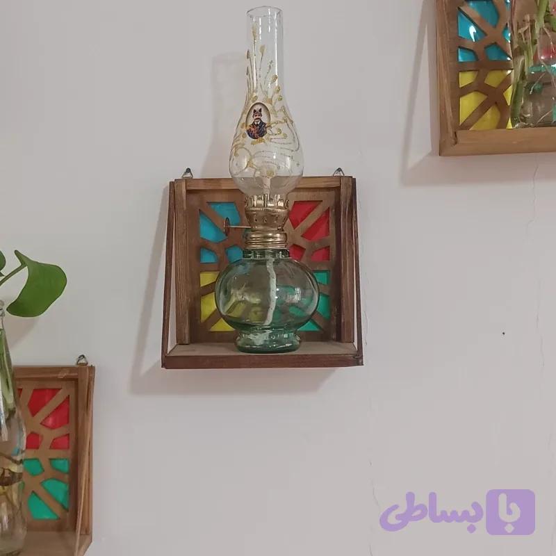 شلف دیواری سنتی ست 3 تایی سایز 15در15 چوبی صنایع دستی بیاتانی