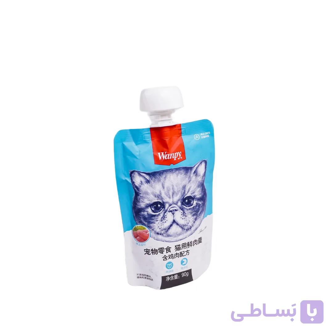 پودینگ گربه ونپی با طعم مرغ (آبی) وزن 90 گرم — تصویر 1