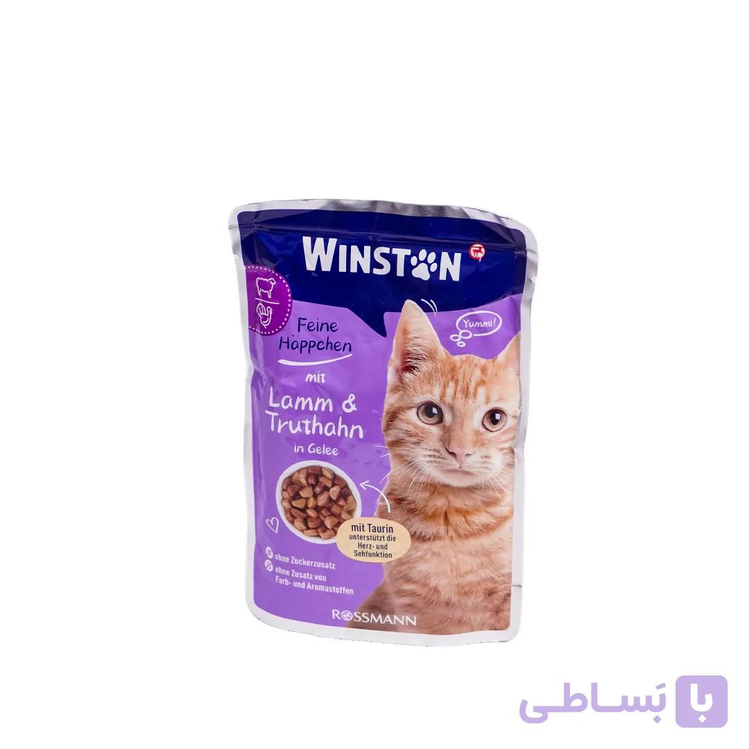 پوچ وینستون گربه با طعم بوقلمون و بره وزن 100 گرم — تصویر 1
