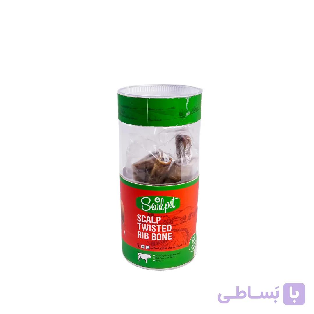 تشویقی سگ سویل استخوان بزرگ با دورپیچ پوست سر گاو