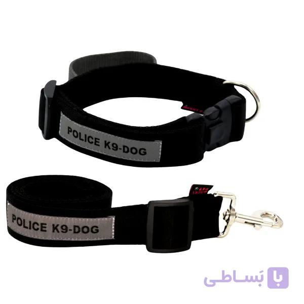 ست بند و قلاده گردنی سگ (نژاد بزرگ) مگی پت مدل  ایکس لارژ پلیس  Xlarge-Police maggy pet