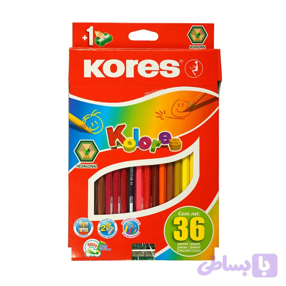 مدادرنگی36رنگ جعبه مقوایی همراه با تراش کورس کد96336 — تصویر 1