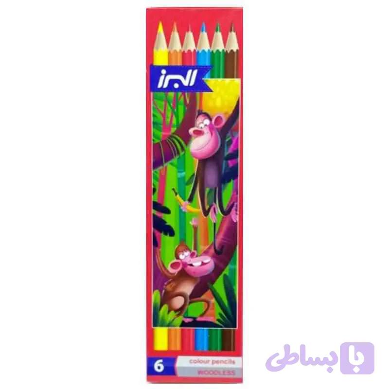 مداد 6 رنگ مقوایی البرز (24 جعبه)