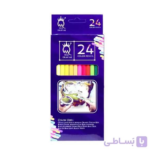 مداد 24 رنگ سه گوش مقوایی ام کیو (6 عددی) — تصویر 1