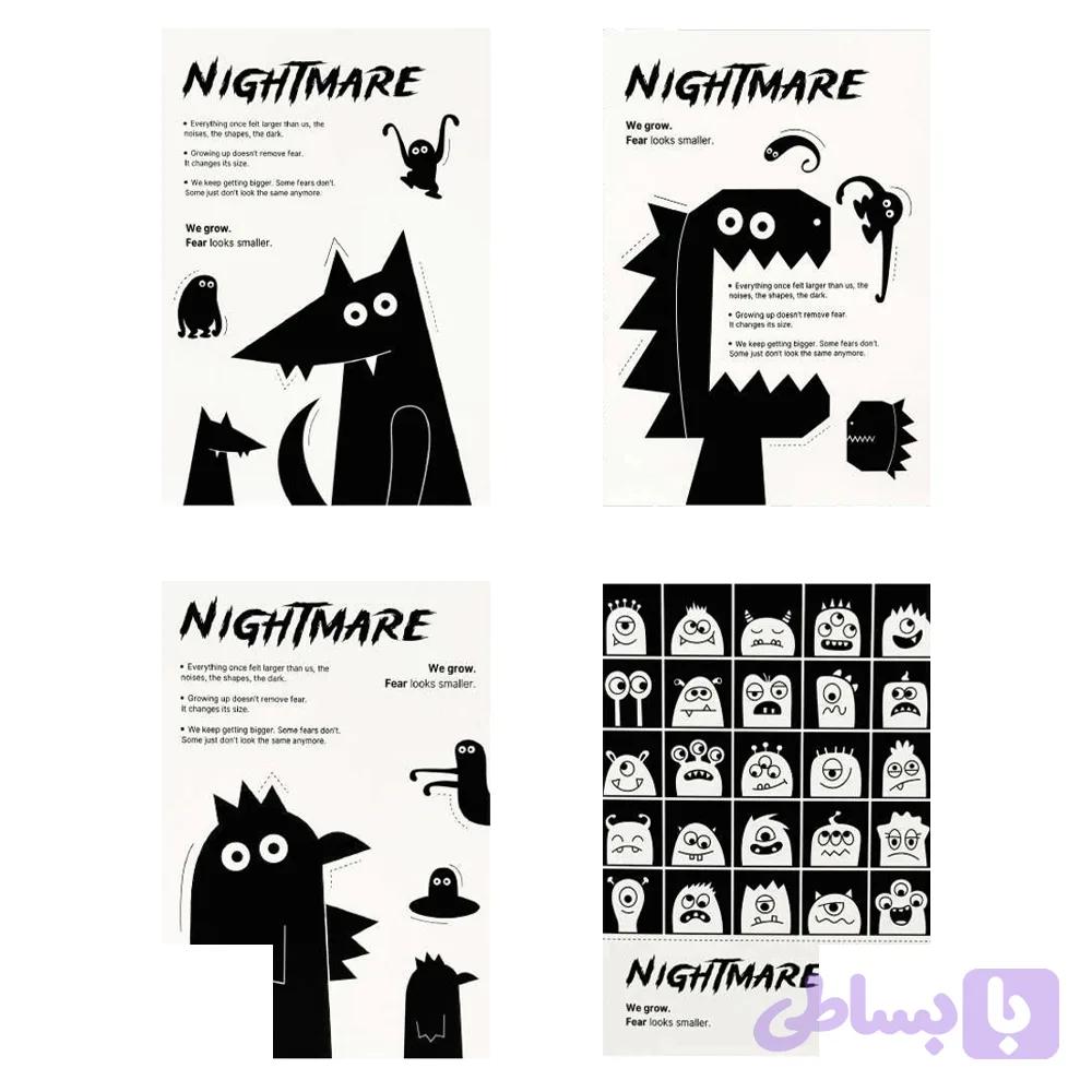 دفتریادداشت رقعی19*13.5 ته چسب همین سریNight