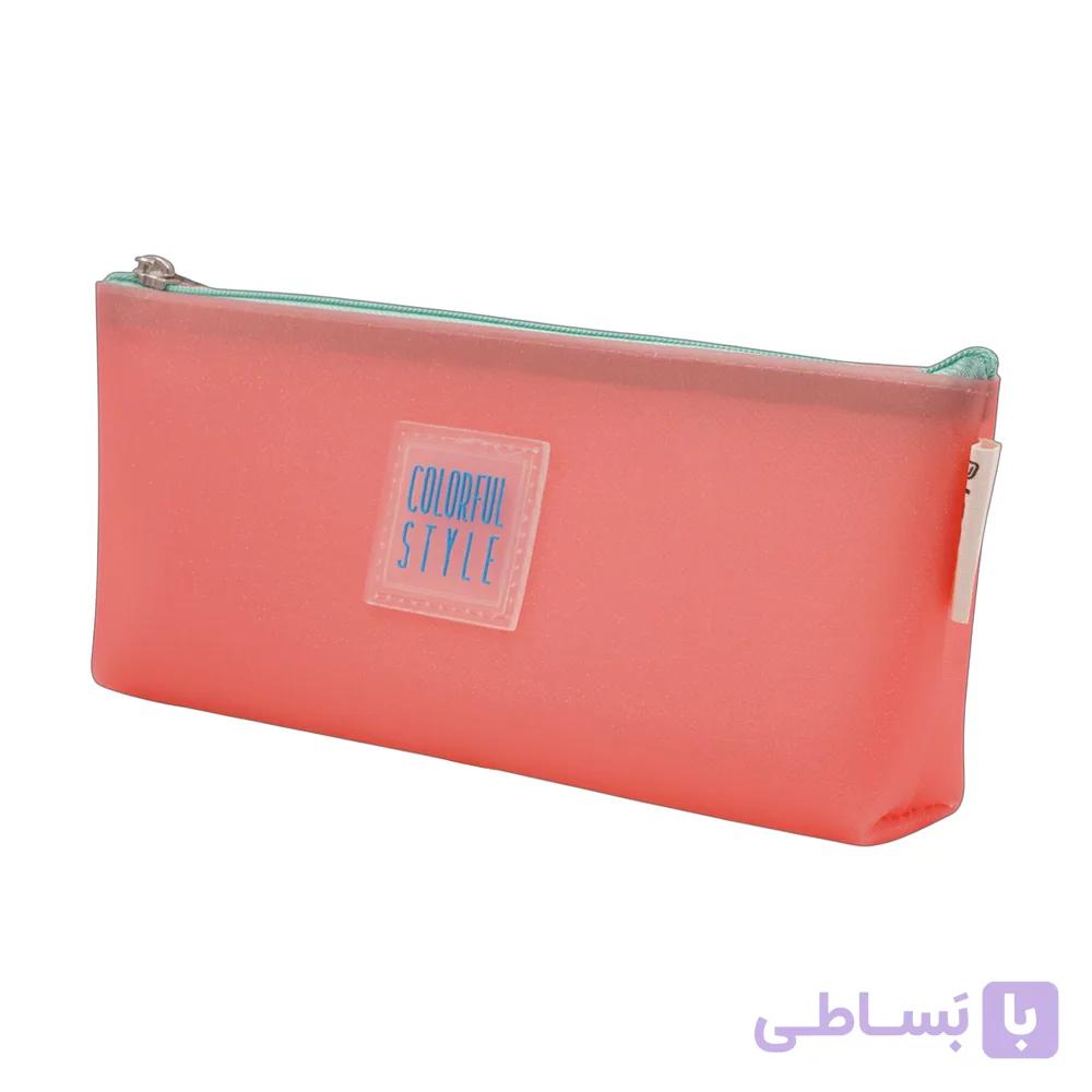 جامدادی تک زیپ مثلثی سیلیکونی سری شاینی لانگو کدLG-8483 — تصویر 1