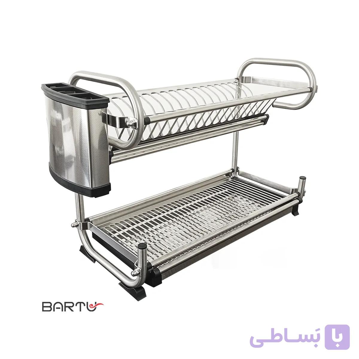 آبچکان رومیزی استیل دو طبقه پلاتین کد 1029 — تصویر 1