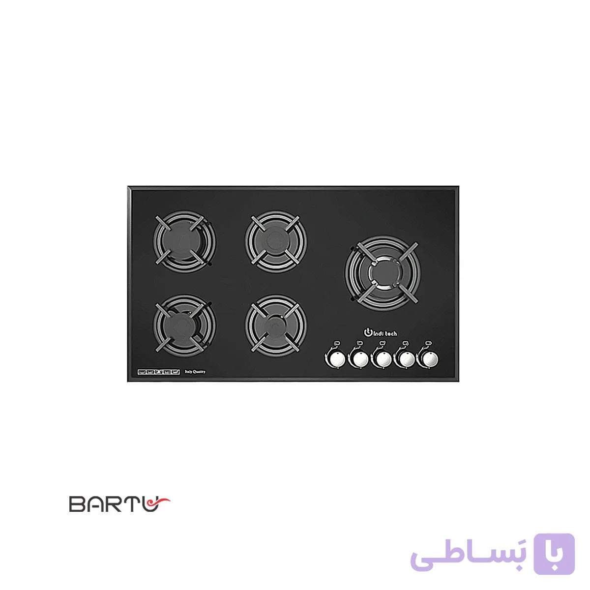 اجاق گاز شیشه ای رومیزی 5 شعله ایندی تک مدل ITG-502 — تصویر 1