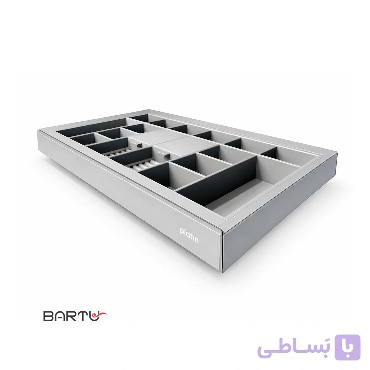 کشو جا اکسسوری و زیورآلات ریلی چرم پلاتین کد 1091 — تصویر 1
