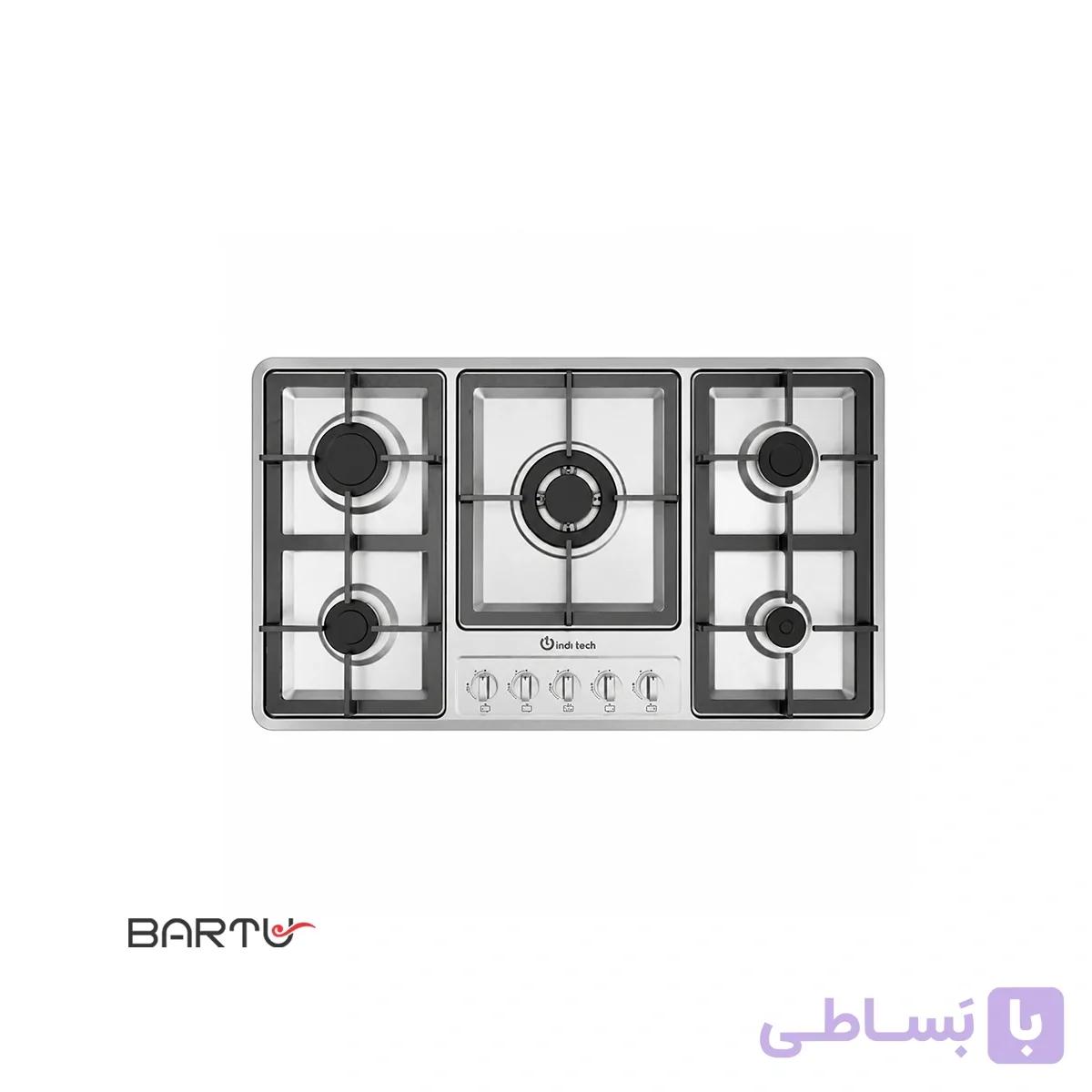 اجاق گاز استیل رومیزی 5 شعله ایندی تک مدل ITS-501 توکار — تصویر 1