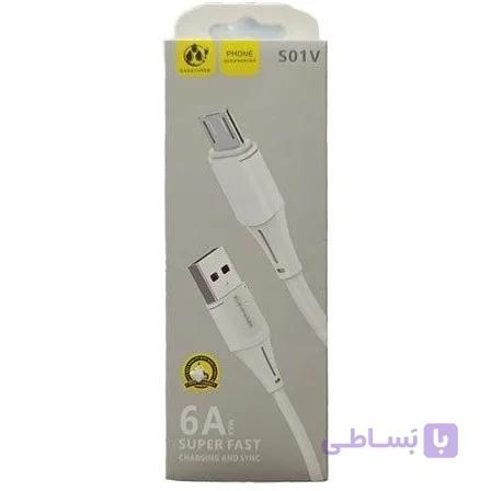 کابل شارژ میکرو ساسات مدل S01V – سفید — تصویر 1