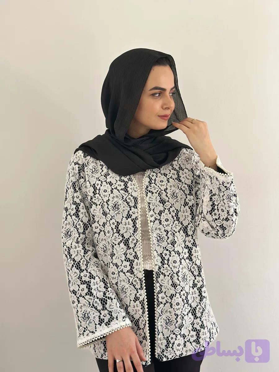 کت گیپور مرواریدی مشکی
