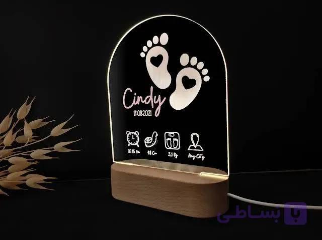 استند نوری سفارشی کادوی تولد نوزاد