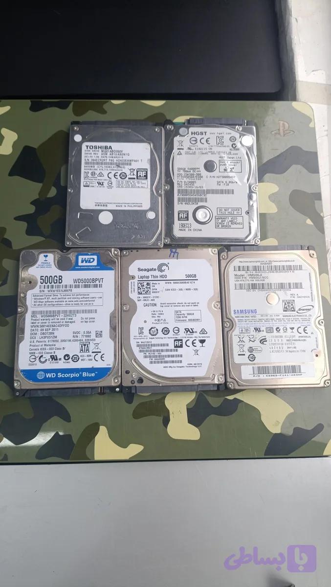 هارد 500GB لپ‌تاپ و کنسول SATA استوک | Toshiba، WD، HGST — تصویر 1