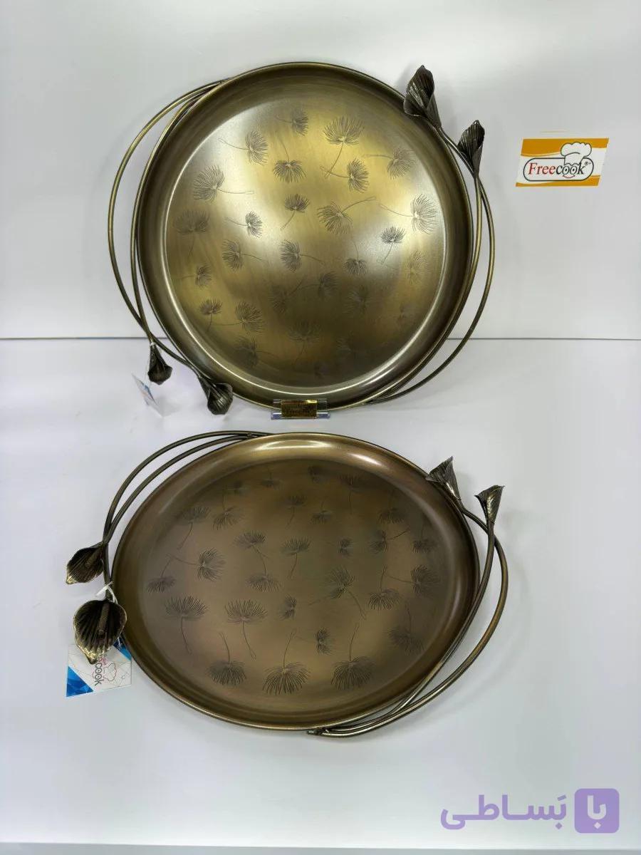 سینی فلزی طرح لیلیوم سایز کوچک