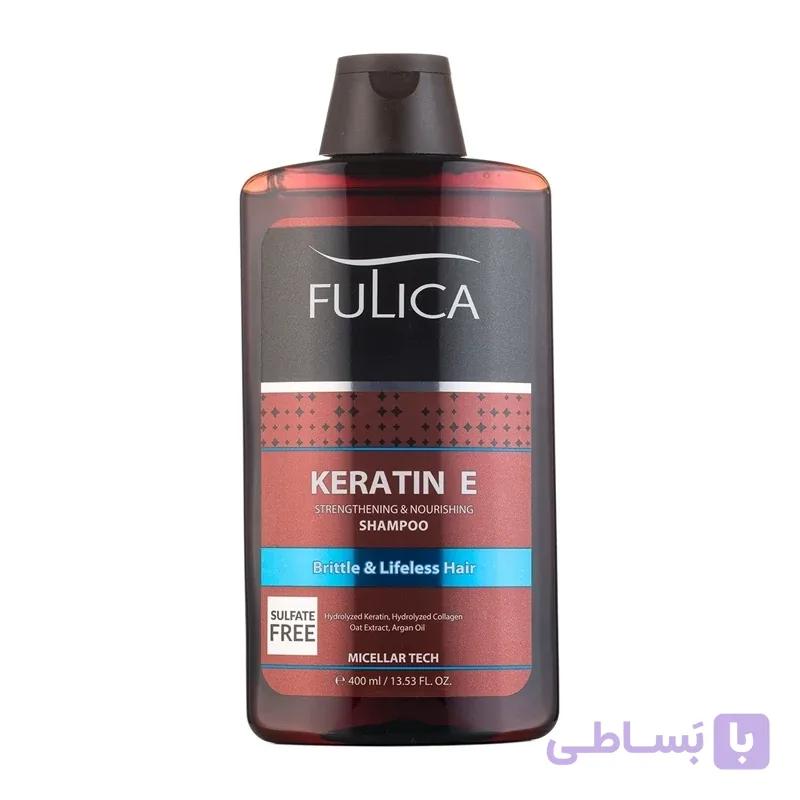 شامپو تقویت کننده مو فولیکا فاقد سولفات مدل کراتین و روغن آرگان Keratin E جهت موهای دارای موخوره حجم 400 میلی لیتر