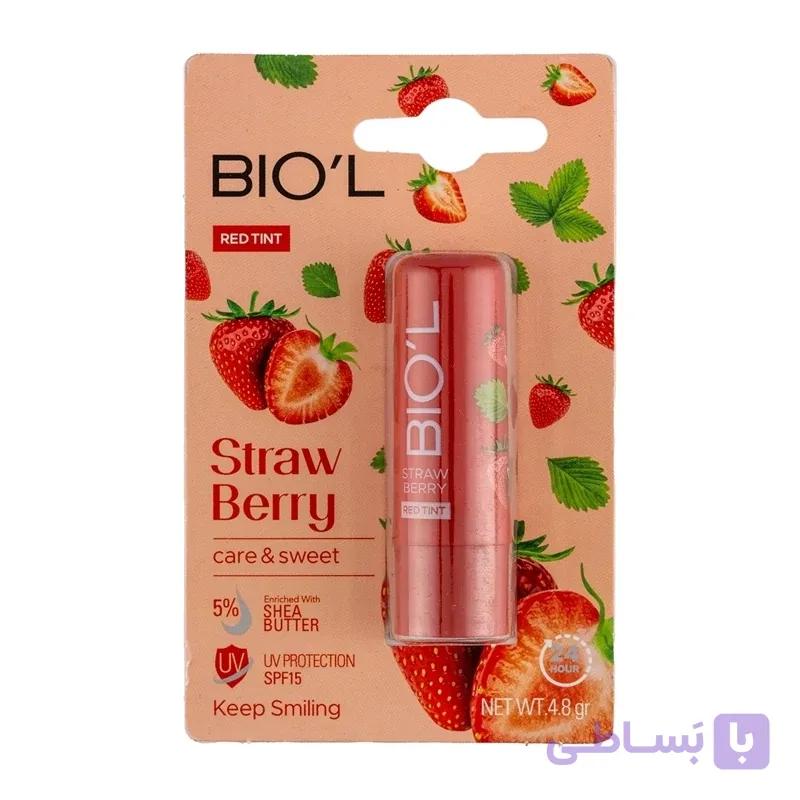 بالم لب رنگی بیول مدل توت فرنگی Straw Berry با SPF15 وزن 4.8 گرم