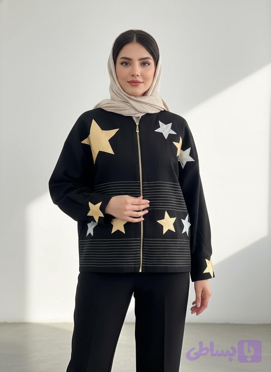 کت کوتاه زنانه جنس لینن — تصویر 1