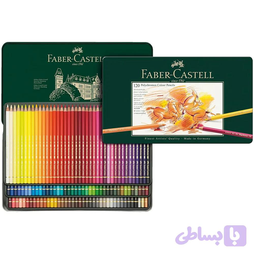 مداد رنگی فابر کستل مدل پلی کروم (Polychromos) جعبه فلزی 120 رنگ — تصویر 1