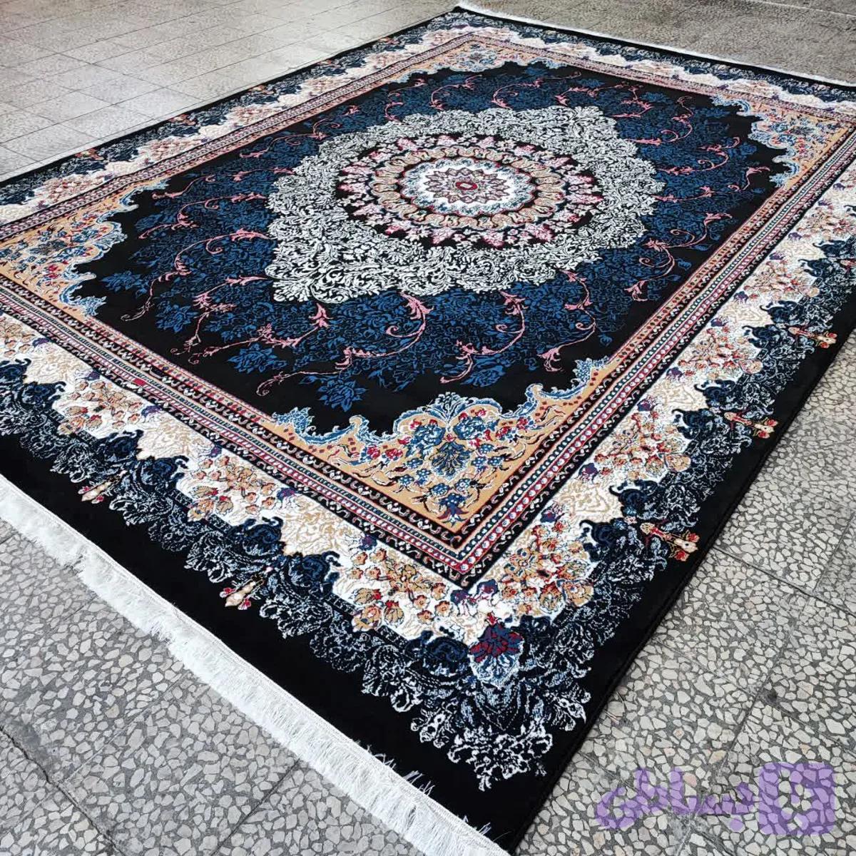 فرش 500 شانه دلاریس سورمه ای (+ارسال رایگان)