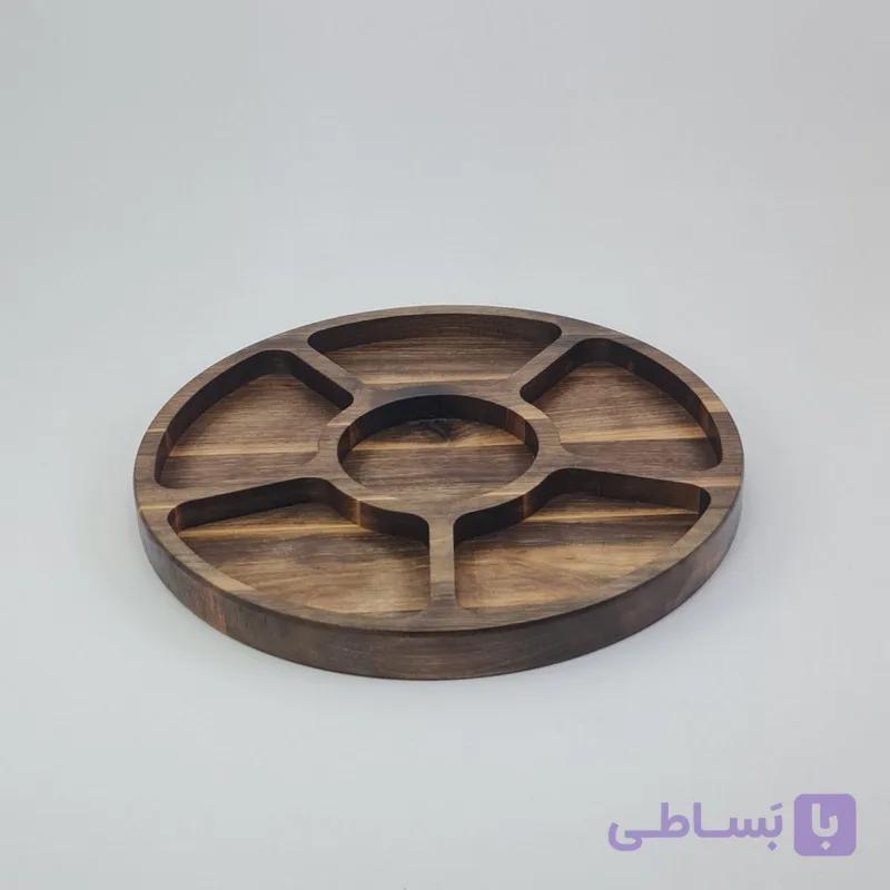 سینی سرو آجیل و تنقلات چوبی مدل Walnut Delight — تصویر 1