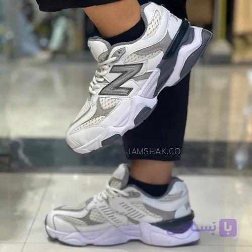 کتونی مردانه نیوبالانس 860 سفید طوسی تیره سایز 41 تا 44 — تصویر 1