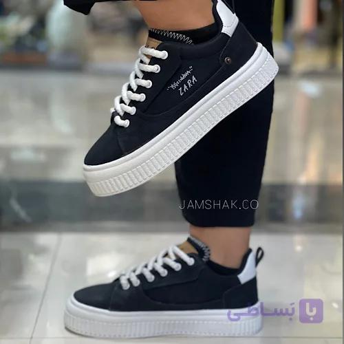 کتانی زنانه ونس ZARA مشکی سفید سایز 37 تا 40 — تصویر 1