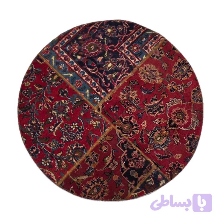 قالیچه گرد چهلتیکه دستبافت ۱ متری کد۲۰۳
