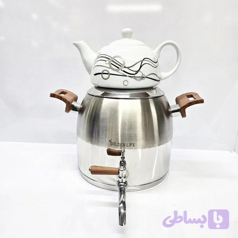 سماور روگازی دسته چوبی گلدن لایف — تصویر 1