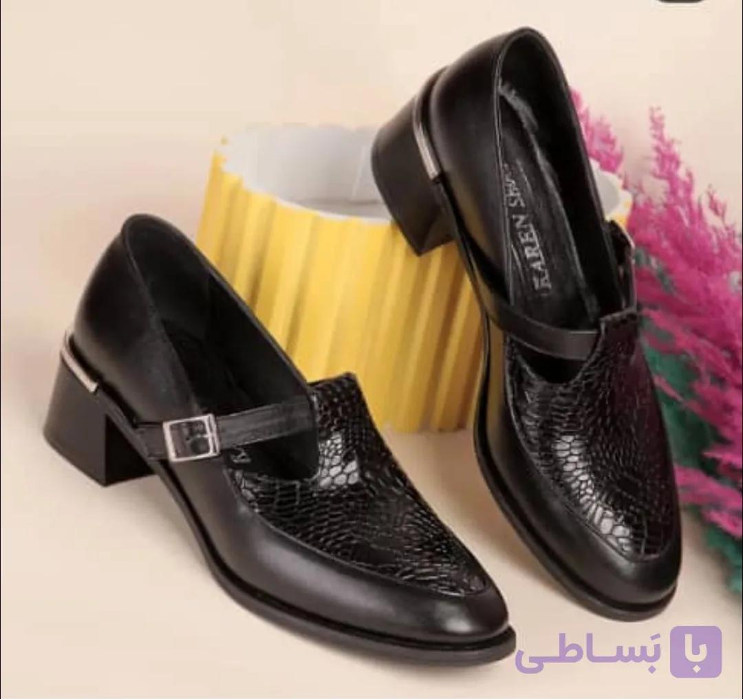 کفش زنانه مجلسی چرم پاتن مدل K05