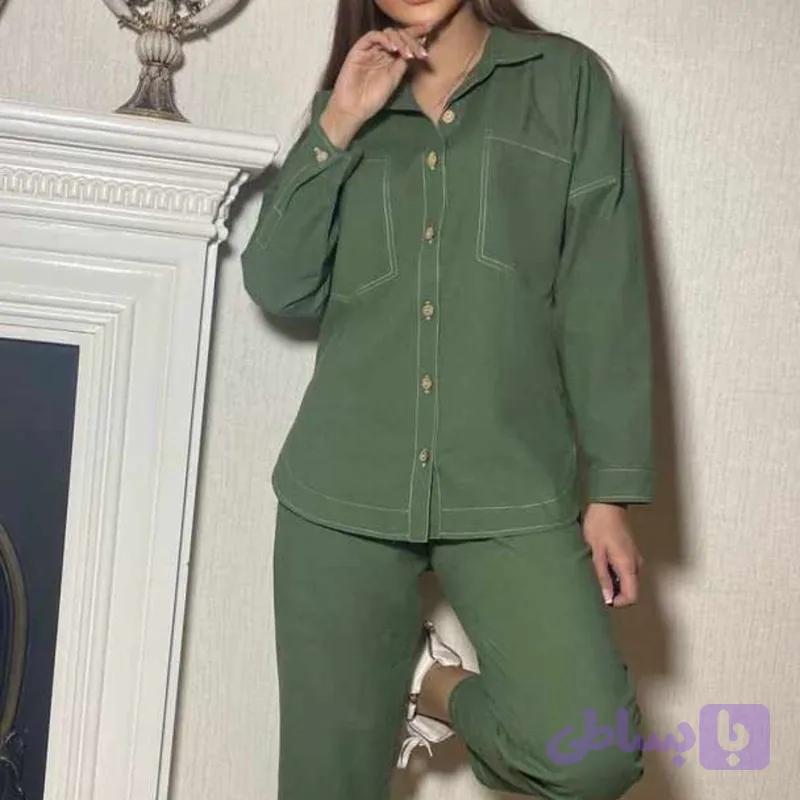 ست شومیز و شلوار زنانه نخی(بدون آبرفت)