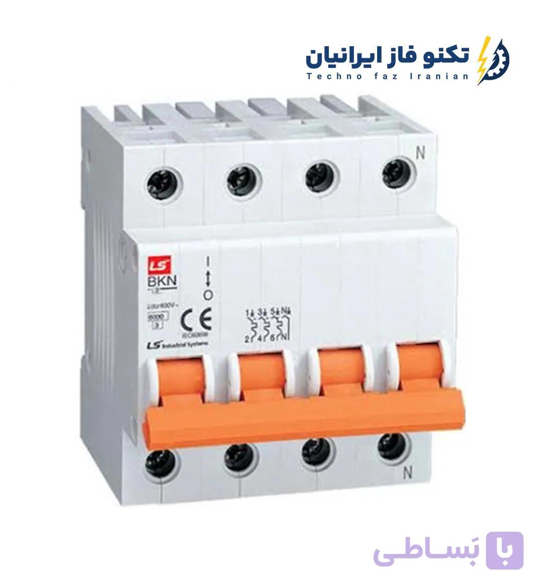 کلید مینیاتوری 4 پل 6 آمپر LS ال اس مدل BKN-C6-6K-4P