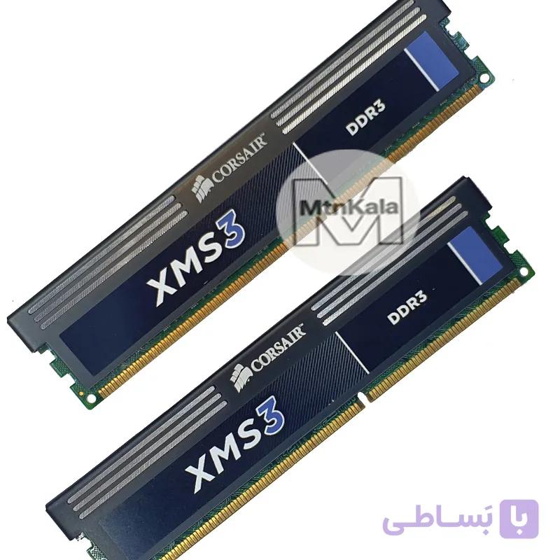 رم DDR3 کورسیر CMX16GX3M4A1600C9 ظرفیت (2*2)4GB استوک — تصویر 1
