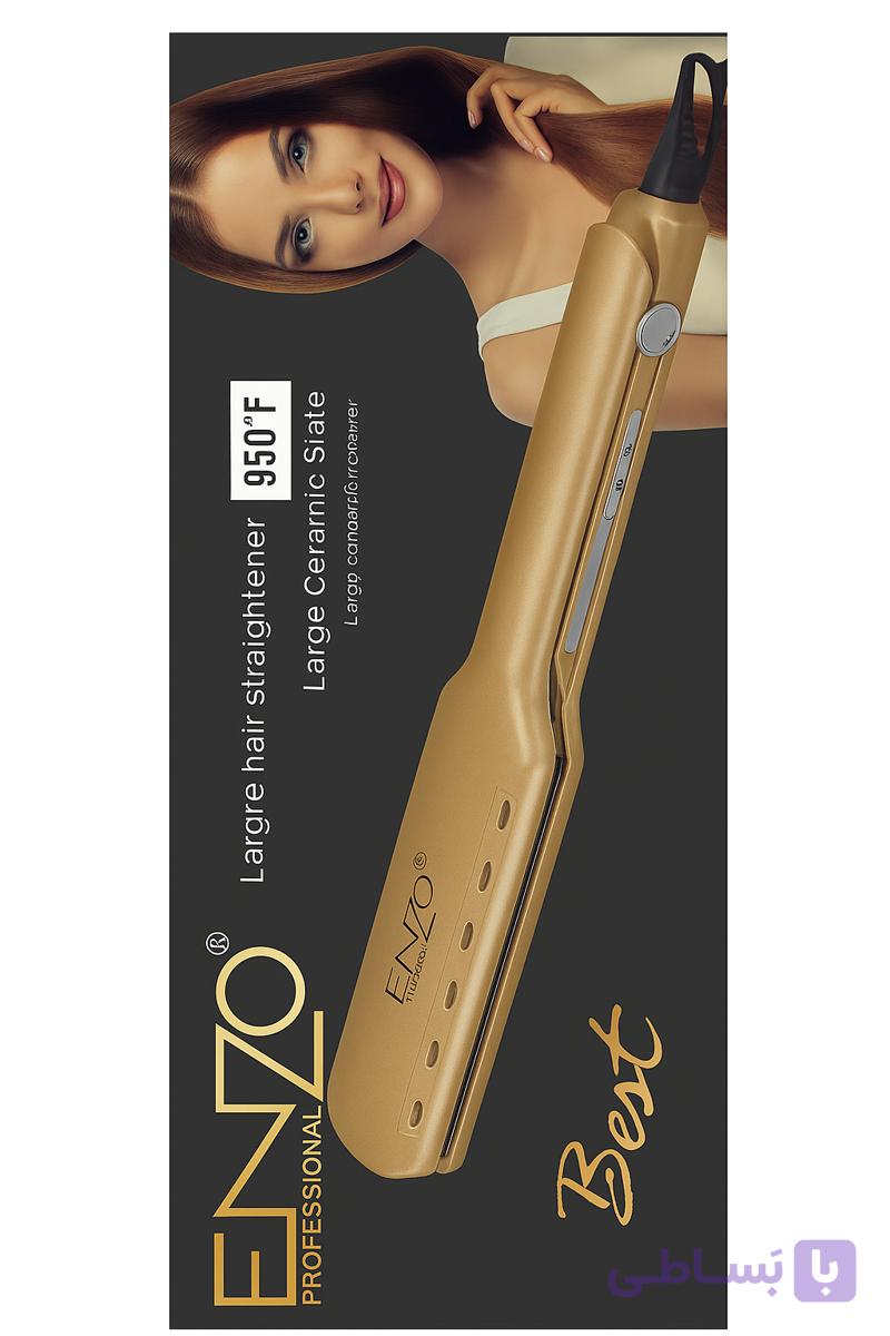 اتو موی حرفه‌ای ENZO با صفحات سرامیک تورمالین و نمایشگر LED