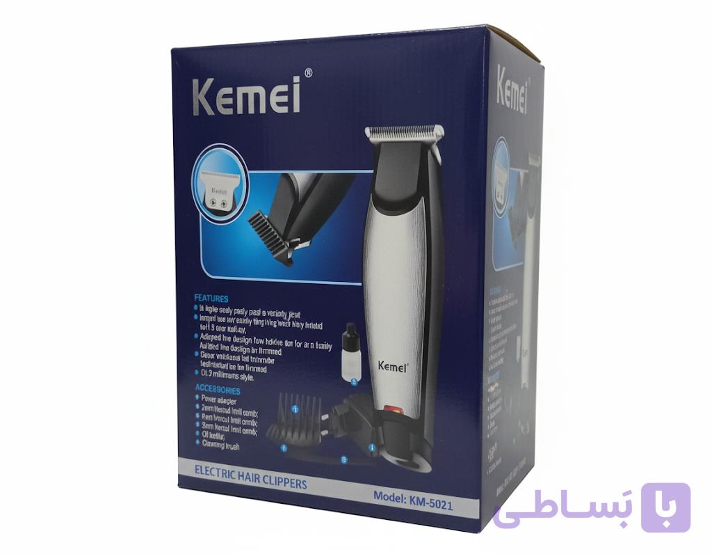 ماشین اصلاح سر و صورت Kemel KM-5021 | اصلاح تمیز و سریع | تیغه استیل ضدزنگ