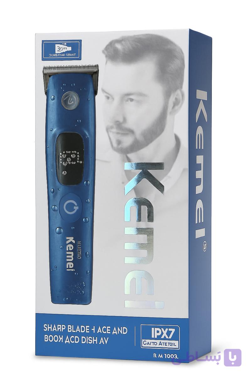 ​خرید ماشین اصلاح Kemei KM-1000 | بدنه ضدآب، باتری لیتیومی و نمایشگر شارژ