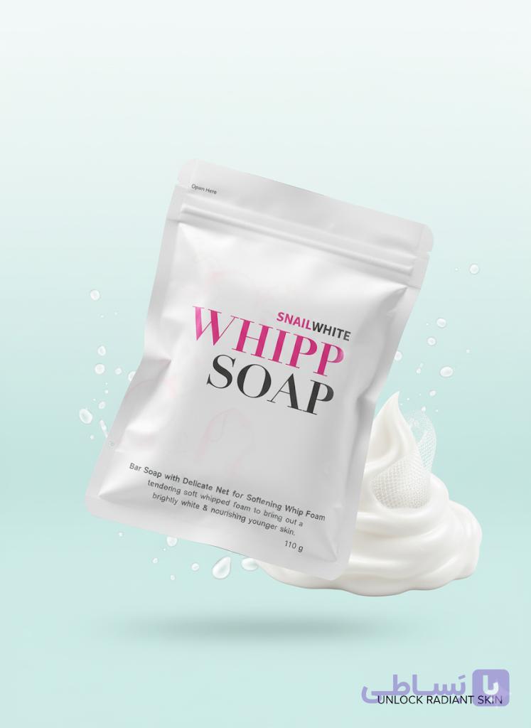 صابون SNAILWHITE WHIPP | روشن‌کننده پوست با تور کف نرم، مناسب پوست‌های جوان و حساس