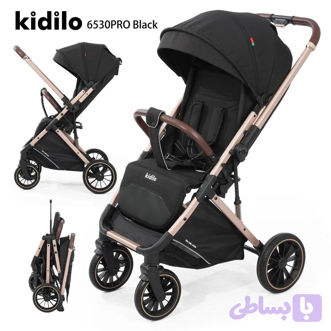 کالسکه kidilo دسته متحرک مشکی 6530pro پرو | گالری آراد | عطر، گجت و لوازم شخصی