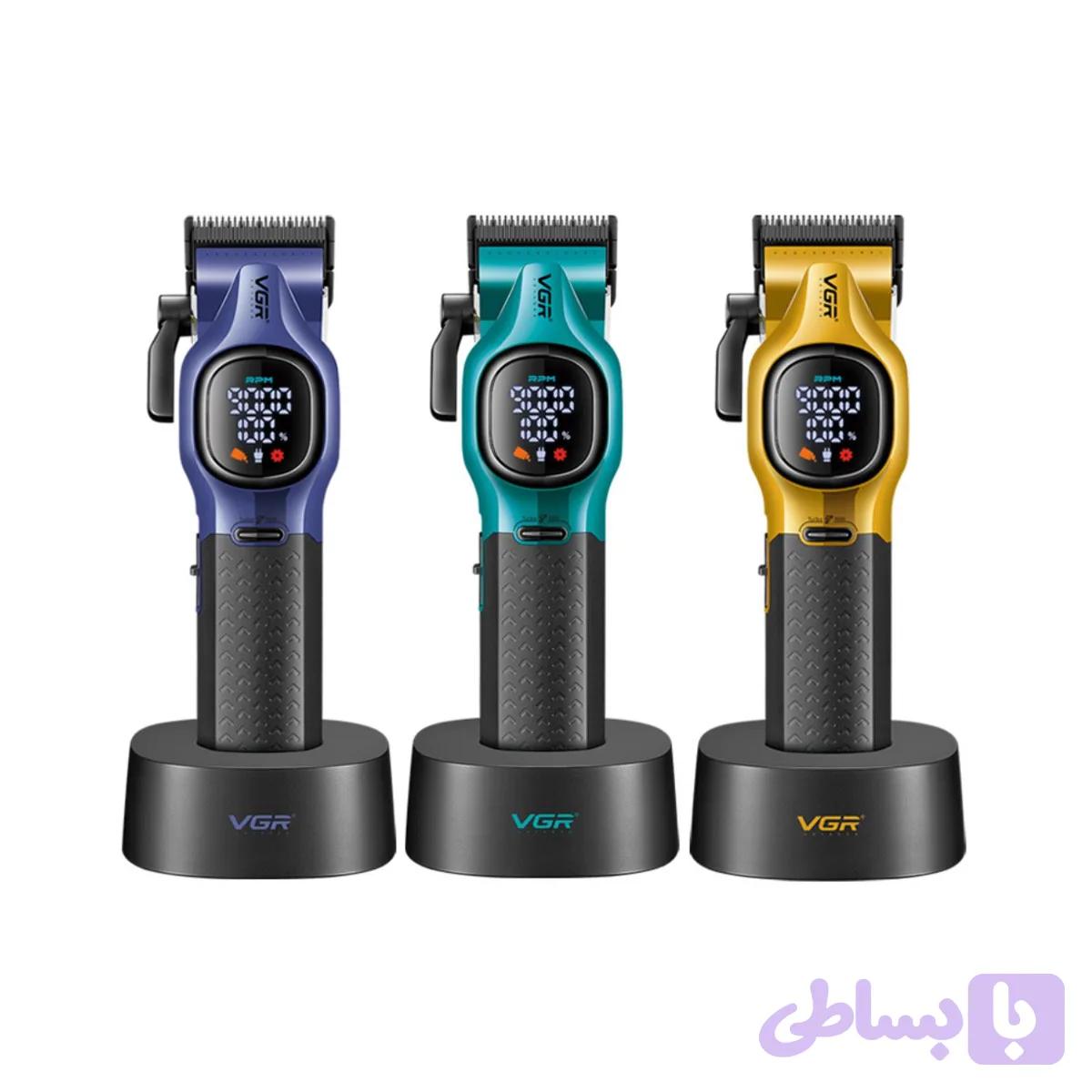 ماشین اصلاح موی سر و صورت شارژی وی جی ار مدل V-886C | گالری آراد | عطر، گجت و لوازم شخصی