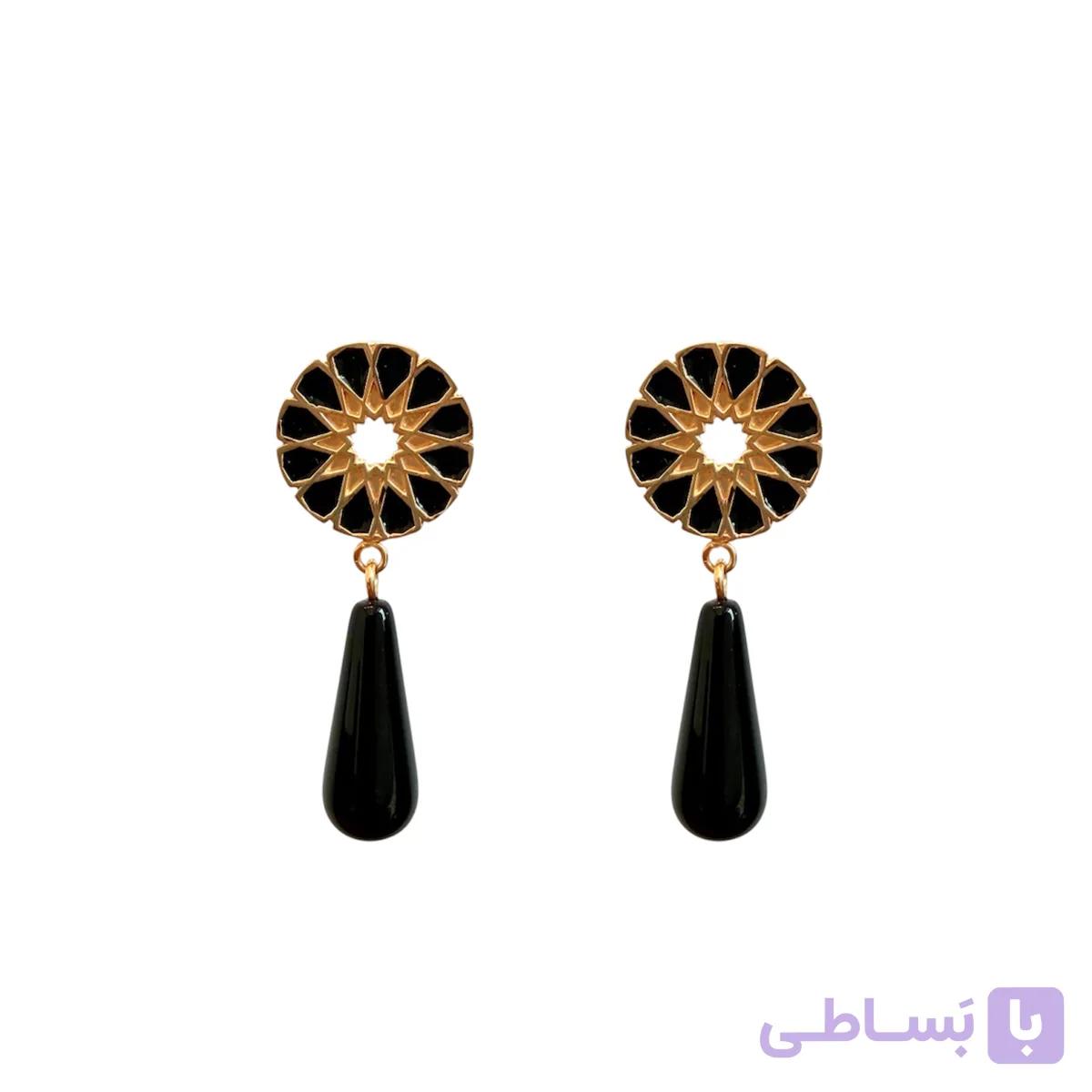 E318 گوشواره خورشید (مشکی) — تصویر 1
