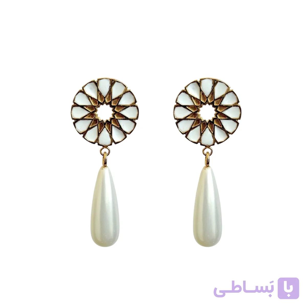 E318 گوشواره خورشید (سفید) — تصویر 1